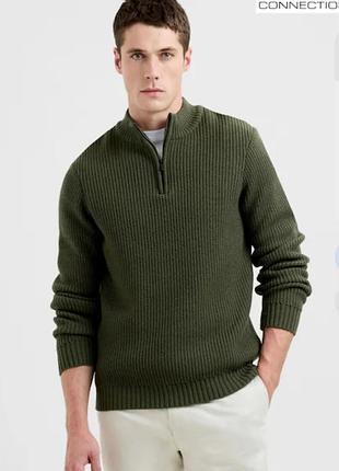 Свитер на молнии цвета хаки от zara