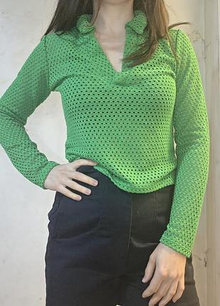 Лонгслів жіночий h&m зелений