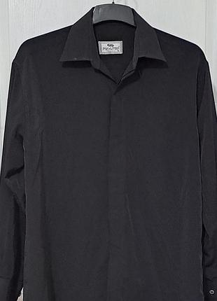 Мужская черная рубашка picalino (oversize / свободный крой), разм. m (можно на l)