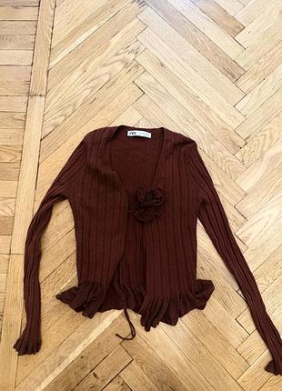 Жіночий кардиган zara коричневий