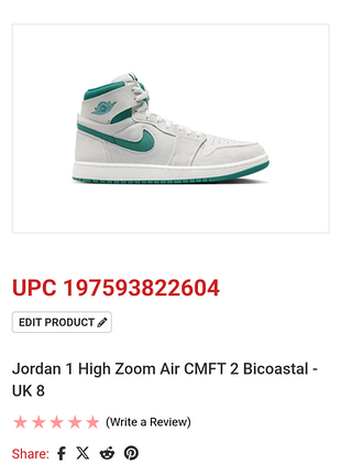 Кроссовки jordan 1 high zoom air cmft 2