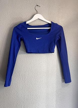 Жіночий спортивний топ nike синій з довгим рукавом