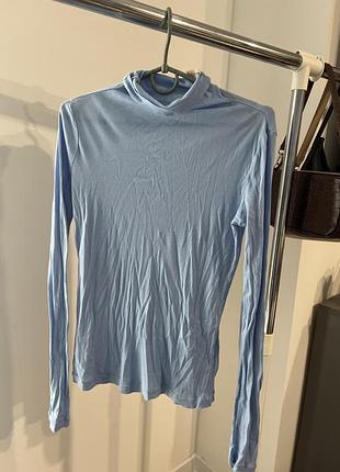 Ніжно-блакитний напівпрозорий гольф / водолазка h&m з преміальної бавовни pima cotton