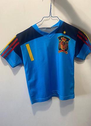 Футболка дитяча casillas №1 spain воротарська, синя, для хлопчиків, 4 роки