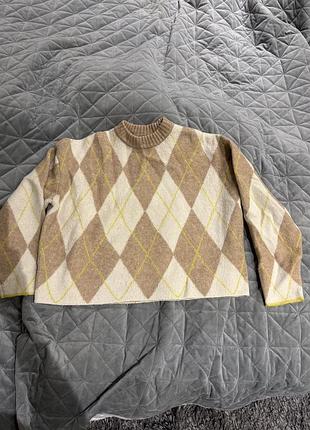 Светр жіночий h&m ромби бежевий s