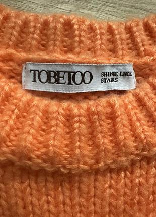 Светр на дівчину помаранчевий яскравий дитячий/підлітковий tobetoo р. xl