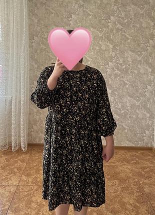 Сукня зі штапелю вільного крою, розмір l-xl