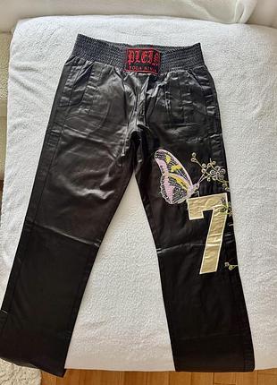 Брюки жіночі philipp plein чорні з принтом