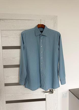 Propercloth xl denim рубашка сорочка чоловіча блакитна голуба