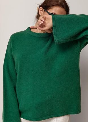 В’язаний джемпер oversize з широкими рукавами