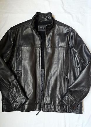 Куртка чоловіча шкіряна marks & spencer autograph чорна