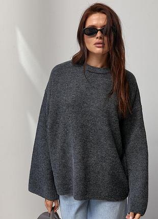 В’язаний джемпер oversize з широкими рукавами