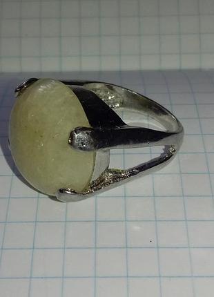 Кольцо кольцо кольца женское большое винтажное из натурального камня серебристая бежевая