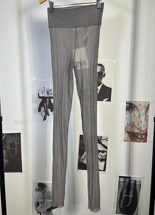 Zara ажурні напівпрозорі легінси в рубчик