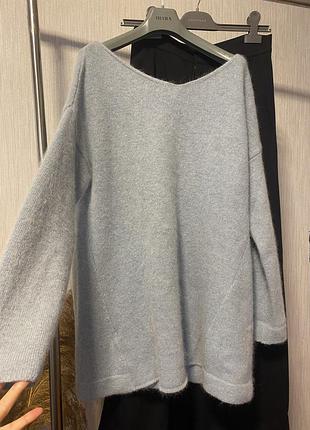 Светр-кардиган жіночий la hee подовжений блакитний ( max mara , yohji yamamoto)