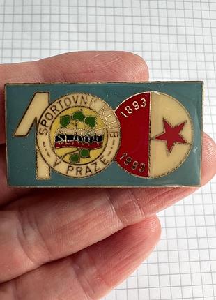 Значок . спарта прага. 100 років. ювілейний. чехія