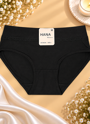 Женские хлопковые трусики слипы hana с кружевом, высокая посадка l xl 2xl