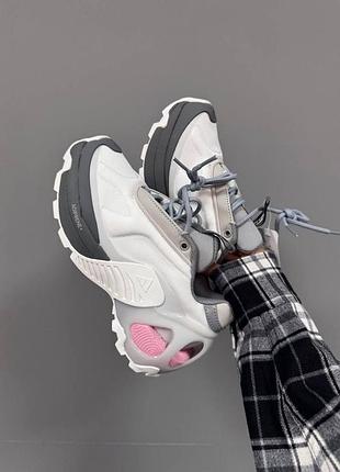 Кросівки чоловічі adidas edge runner сірі/рожеві, текстиль