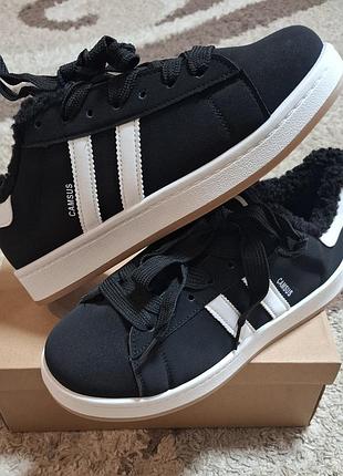Кросівки чоловічі adidas campus утеплені чорні, розмір 41