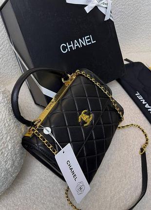 🖤chanel coco premium🖤 брендовая сумка шанель классическая натуральная кожа черная красная внутри
