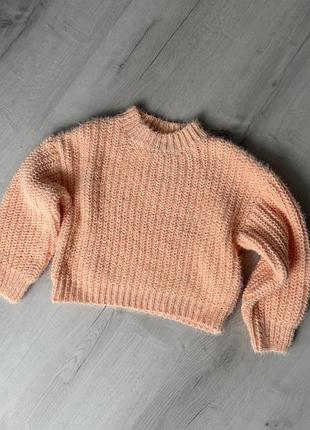 Светр zara в'язаний персиковий