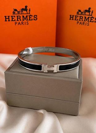 Браслет твердий hermes вставка емаль