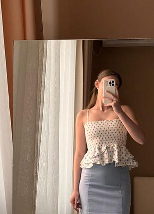 Топ в горошок zara