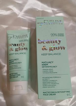 Крем для обличчя eveline cosmetics beauty & glow mattifying & detoxifying face cream