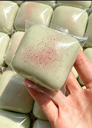Игрушка антистресс, сквиш хлеб, булочка, хлебчик / зеленый