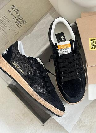 Кеди ggdb golden goose чорні в блискітки