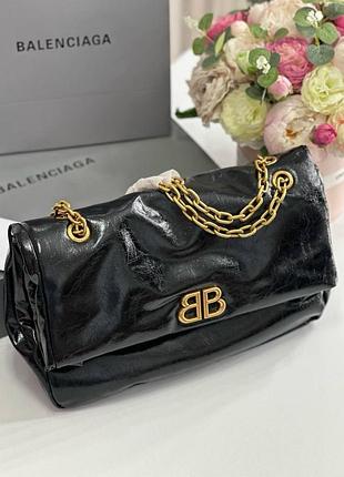 Сумка balenciaga черная золотая фурнитура