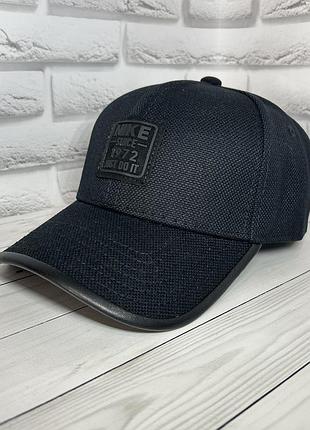 Чоловіча бейсболка nike чорна, кепка шестиклинка найк, 55-56