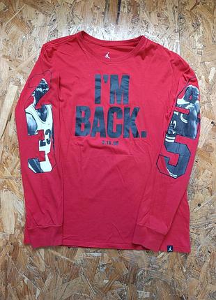 Оригинальный свитшот лонгслив jordan long sleeve red shirt (i’m back 3•18•95)