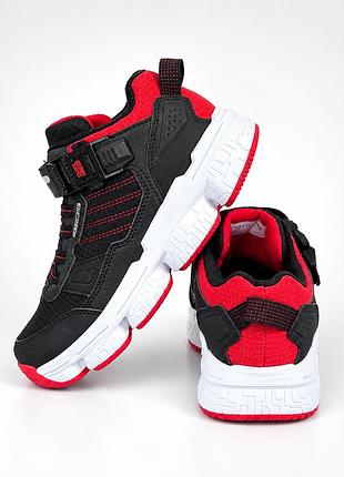 Подростковые кроссовки skechers lumexx child quick kicks черные с красным 35 (2021567032206) 22 см