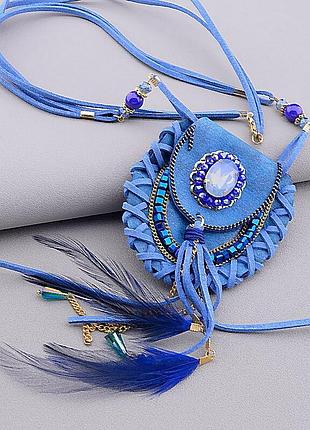 Подвески 80 см. 'hand made', замш