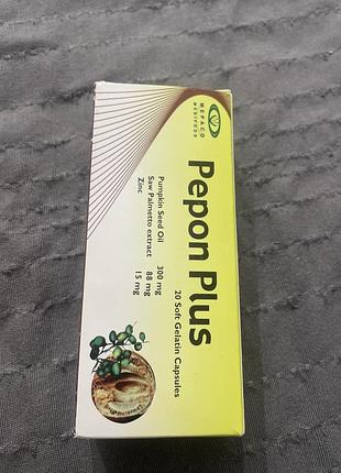 Біологічно активні речовини pepon plus капсули з гарбузовою олією, saw palmetto та цинком