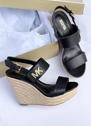 Босоніжки жіночі michael michael kors deanna leather and jute wedge