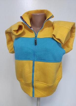 Батник кофта утепленная патриотическая s/m ог 104-106 см