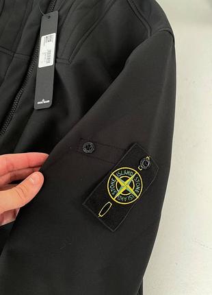 Куртка чоловіча stone island soft shell чорна 3