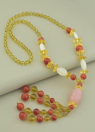 017572 буси сердолик, чеський кришталь 70 см.