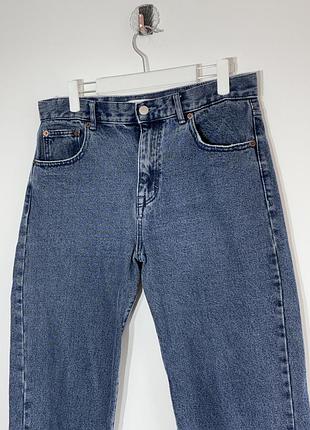 Женские голубые укороченные джинсы pull &amp; bear eu 40 m l 38 40 пулл энд бир прямые с необработанным краем pull &amp; bear eu 40 m l 3