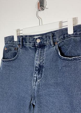 Женские голубые укороченные джинсы pull &amp; bear eu 40 m l 38 40 пулл энд бир прямые с необработанным краем pull &amp; bear eu 40 m l 4