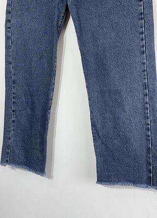 Женские голубые укороченные джинсы pull &amp; bear eu 40 m l 38 40 пулл энд бир прямые с необработанным краем pull &amp; bear eu 40 m l 5