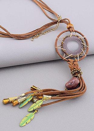 Подвески 80 см. 'hand made', замш