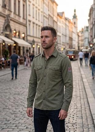 Чоловіча сорочка superdry the rookie twill overshirt хакі