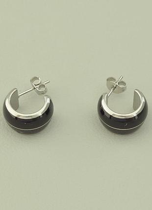117514 сережки 'stainless steel' емаль (родій)