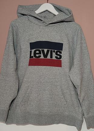 Худи толстовка с капюшоном плотная levis размер l