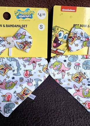 Бабочка и бандана для маленьких собак  и кошек spongebob,  s