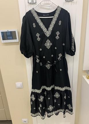 Сукня міді жіноча marks & spencer атласна чорна