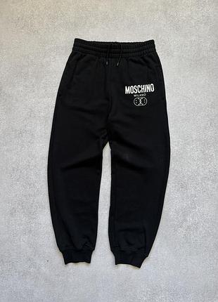 Женские брюки moschino couture milano 100% хлопок чёрные